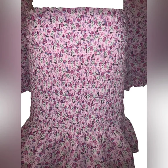 Leyden floral smocked Top Peplum hem New - Picture 5 of 6